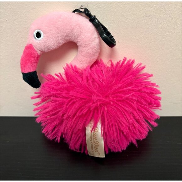 Dan Dee Collectors Choice Pink Flamingo Pom-Pom Keychain Bag Charm - Picture 1 of 5